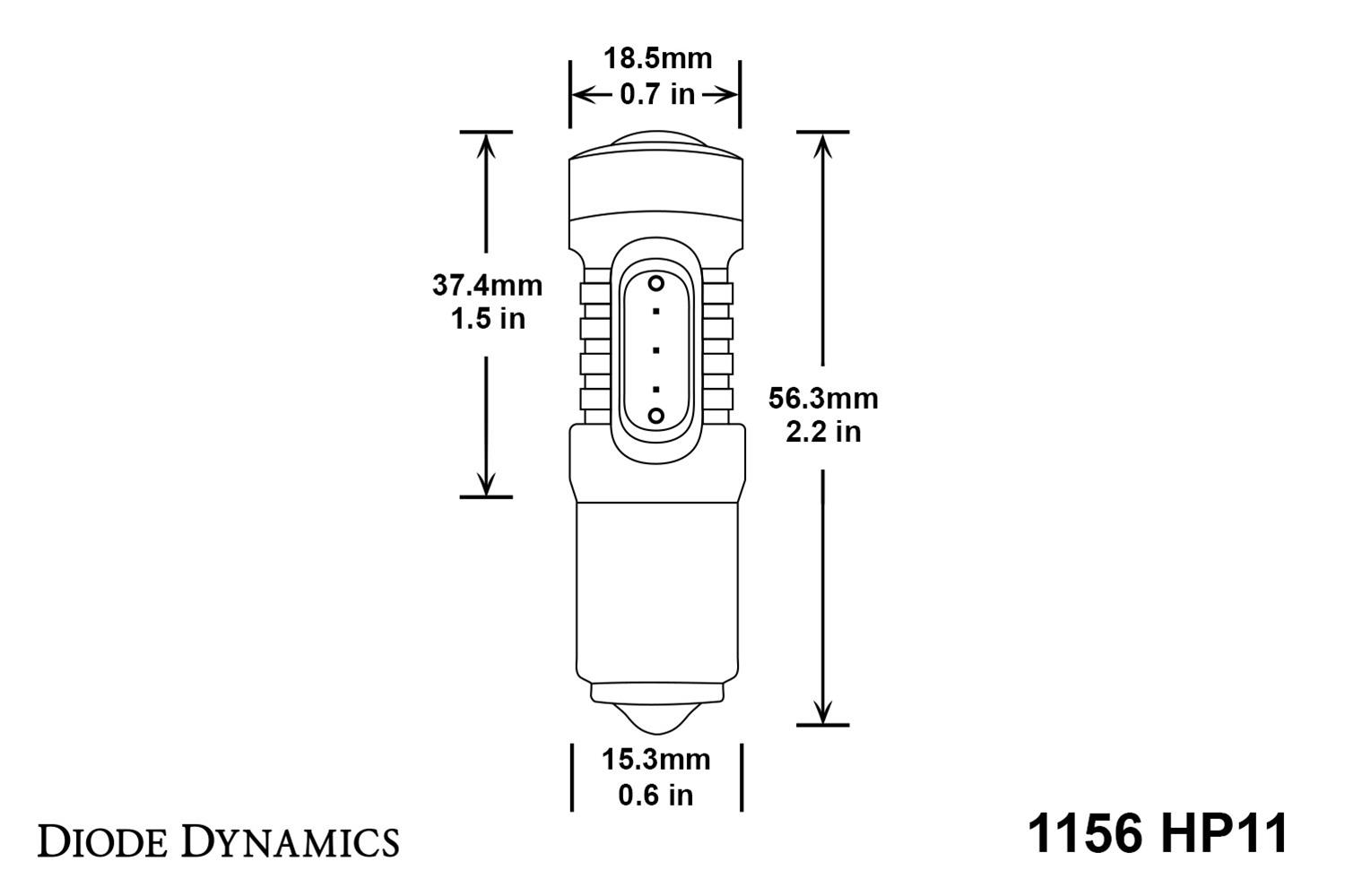 Diode Dynamics 1156 LED Bulb HP11 LED - Red Four thumbnail 2