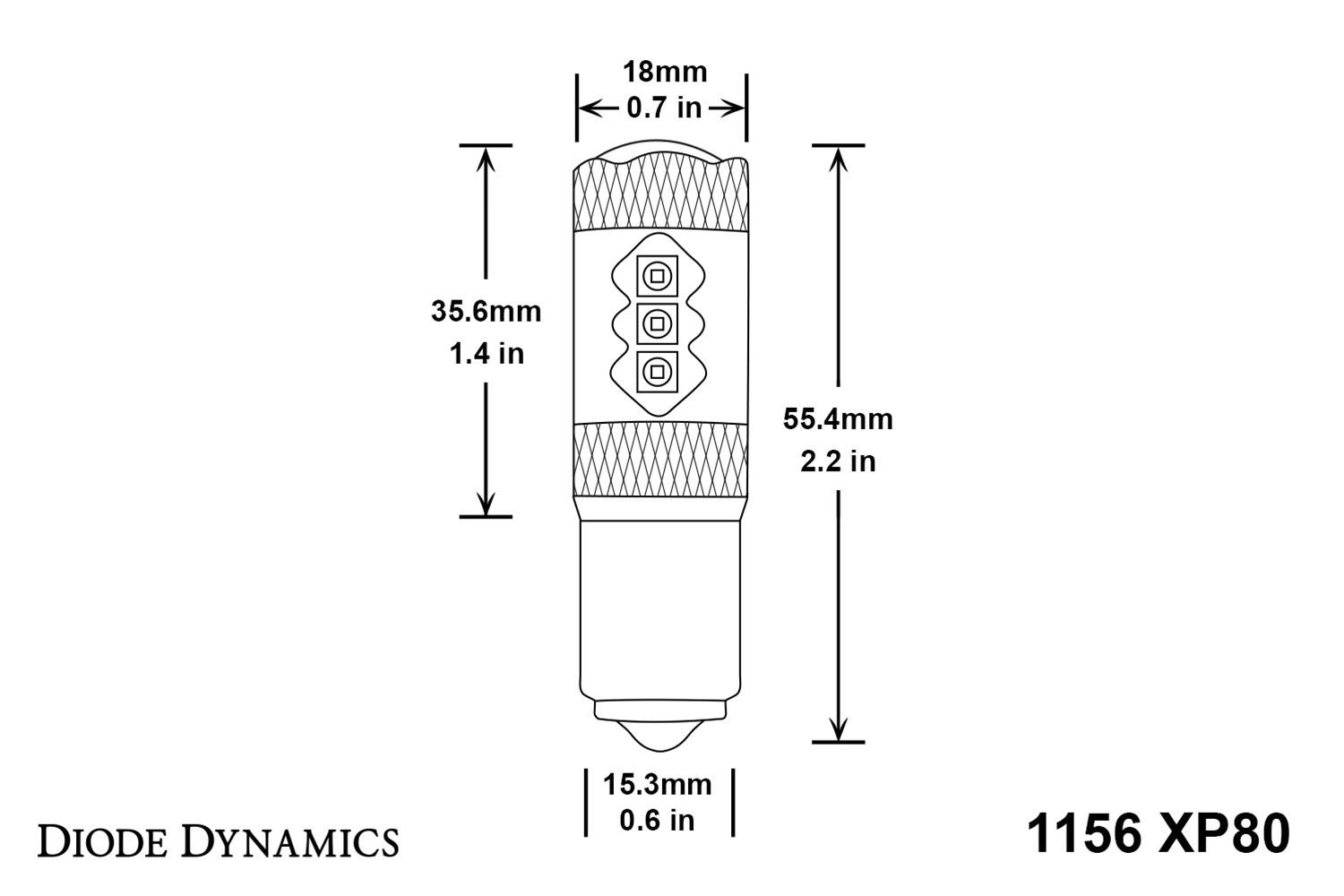 Diode Dynamics 1156 XP80 LED - Amber (Single) thumbnail 2