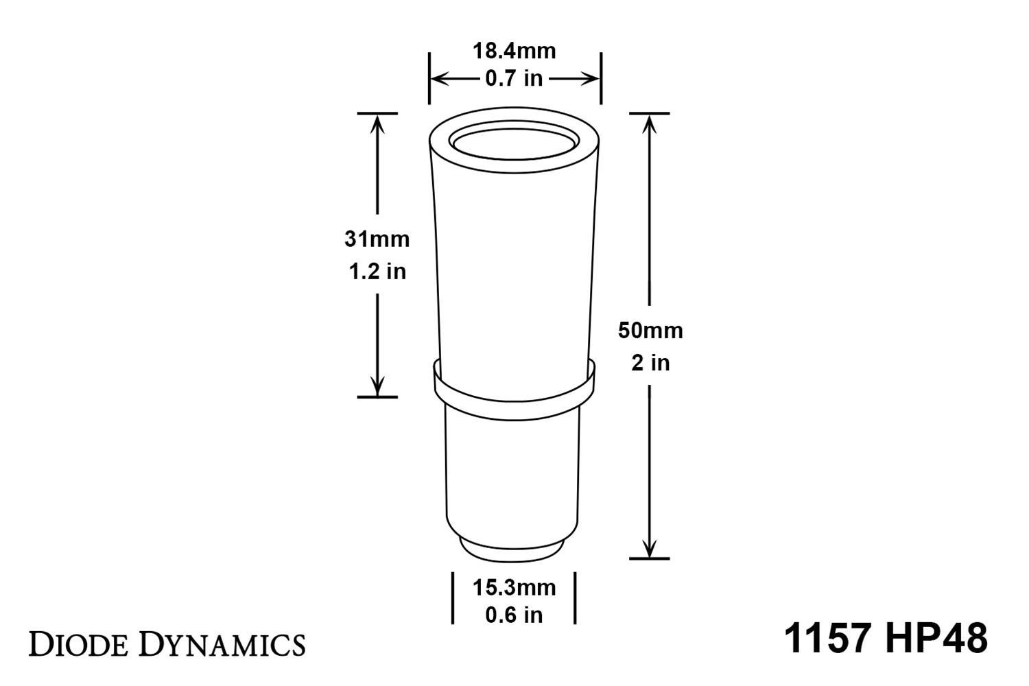 Diode Dynamics 1157 LED Bulb HP48 LED - Amber (Single) thumbnail 2