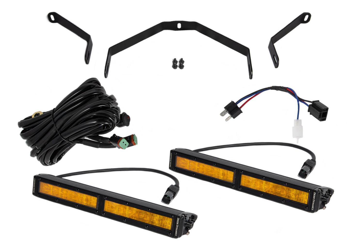 Diode Dynamics 14-21 Toyota Tundra SS12 Driving Light Kit - Amber Wide