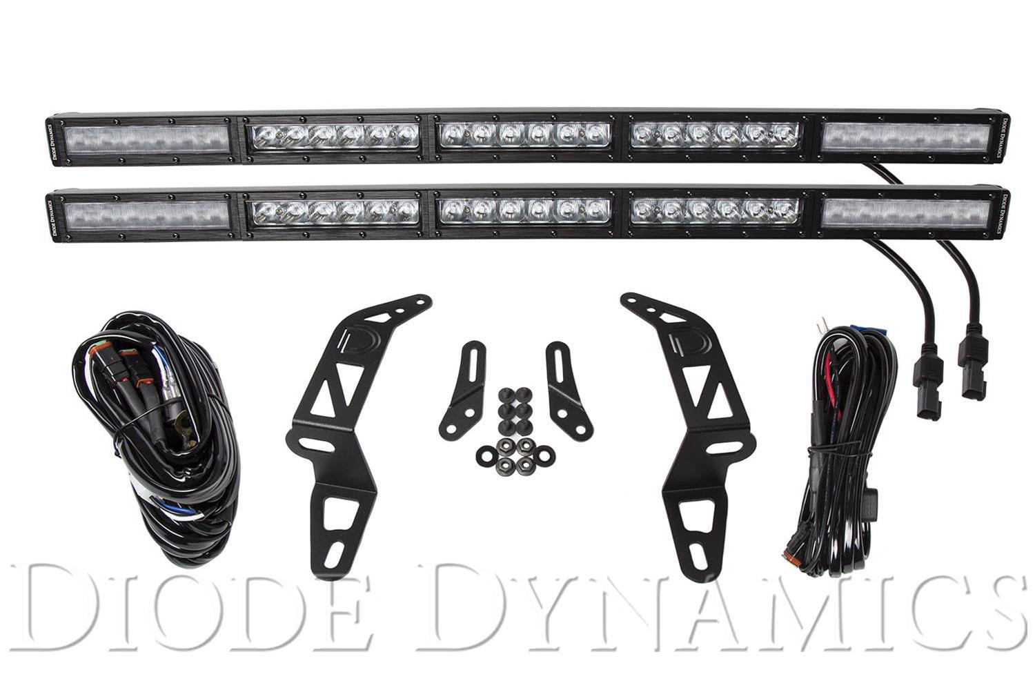 Diode Dynamics 18-21 Jeep JL Wrangler/Gladiator SS30 Bumper Bracket Kit - White Combo Dual