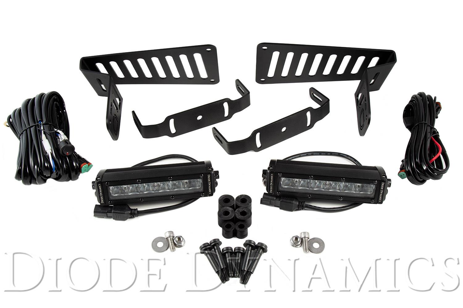 Diode Dynamics 18-21 Jeep JL Wrangler/Gladiator SS6 Cowl LED Bracket Kit - White Driving