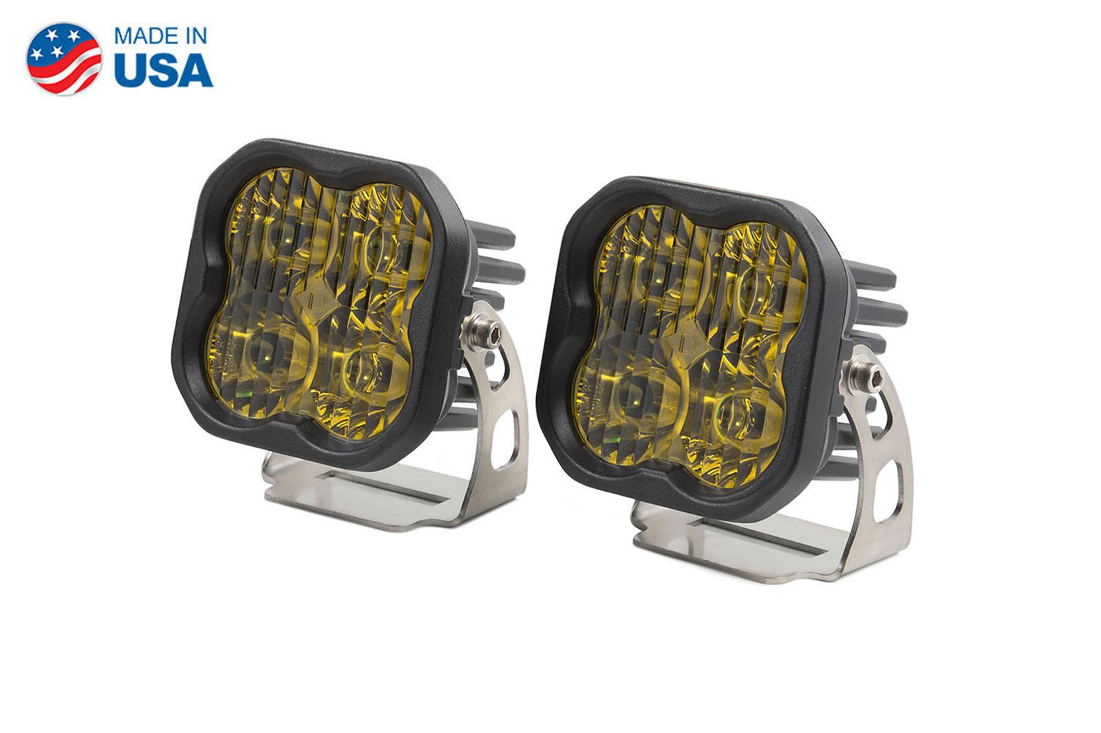 Diode Dynamics SS3 LED Pods DD6132P Auxiliary Lights, Pods, Pro, Driving, Black, Yellow Lens, 12 V, 36.0 Watts, Pair thumbnail 5