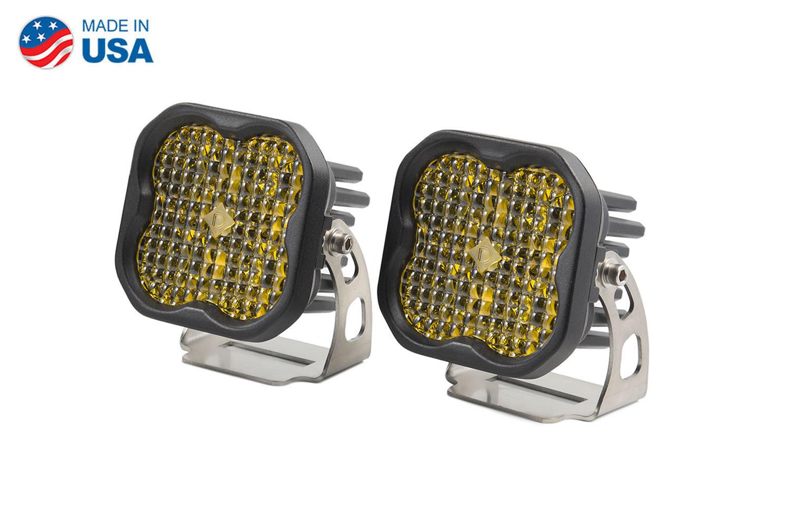 Diode Dynamics SS3 LED Pods DD6133P Auxiliary Lights, Pods, Pro, Flood, Black, Yellow Lens, 12 V, 36.0 Watts, Pair thumbnail 2
