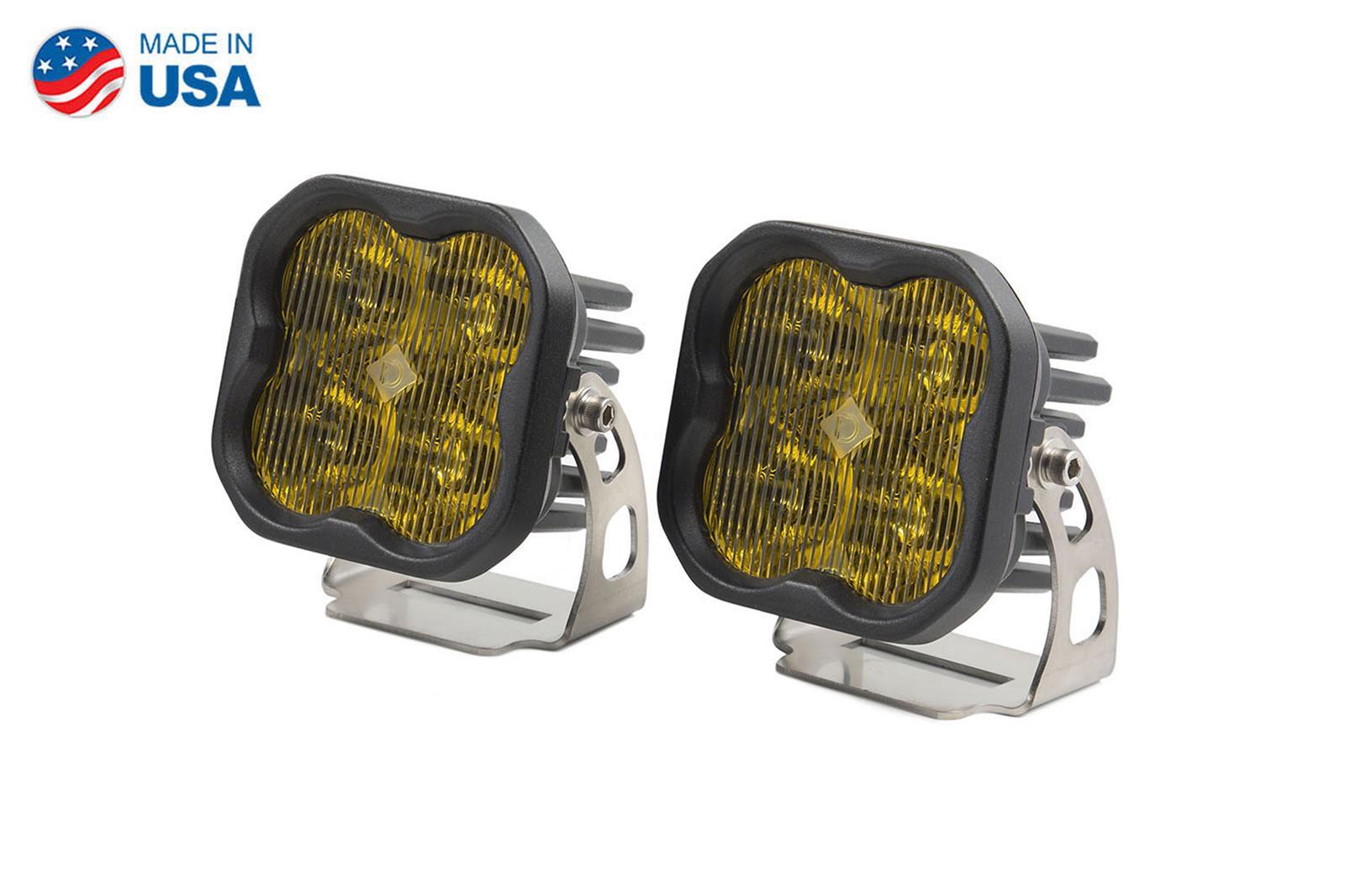 Diode Dynamics SS3 LED Pods DD6134P Auxiliary Lights, Pods, Pro, SAE Fog, Black, Yellow Lens, 12 V, 36.0 Watts, Pair thumbnail 2