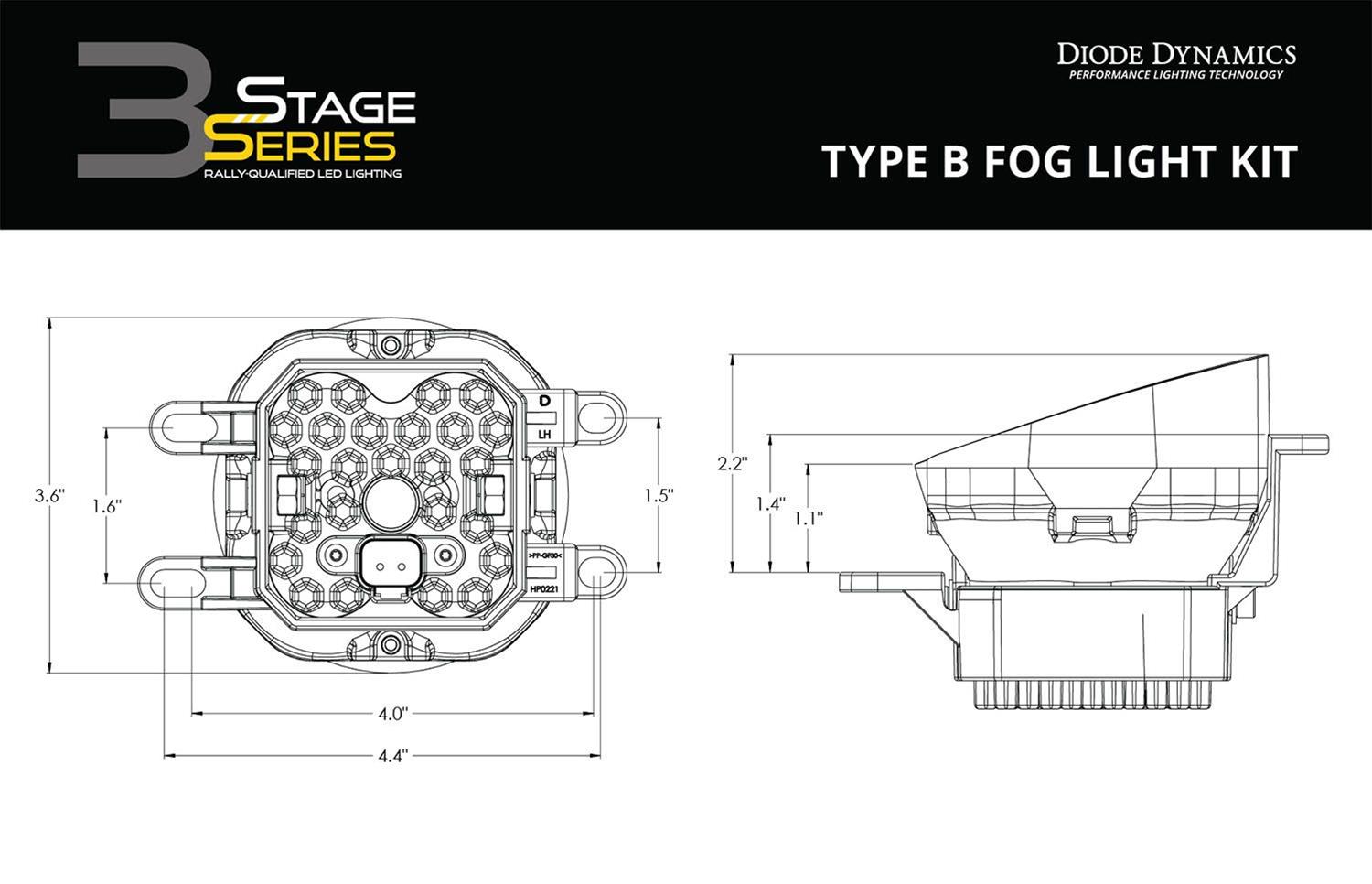 Diode Dynamics SS3 Pro Type B Kit ABL - White SAE Fog thumbnail 2