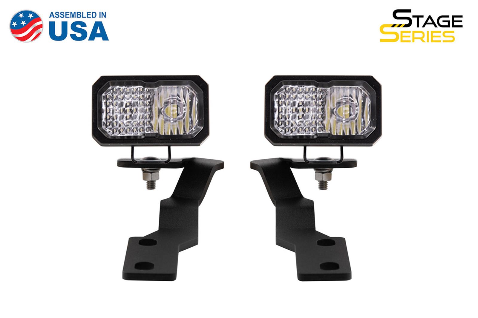 Diode Dynamics 16-21 Toyota Tacoma Stage Series 2in LED Ditch Light Kit Sport - White Combo thumbnail 2