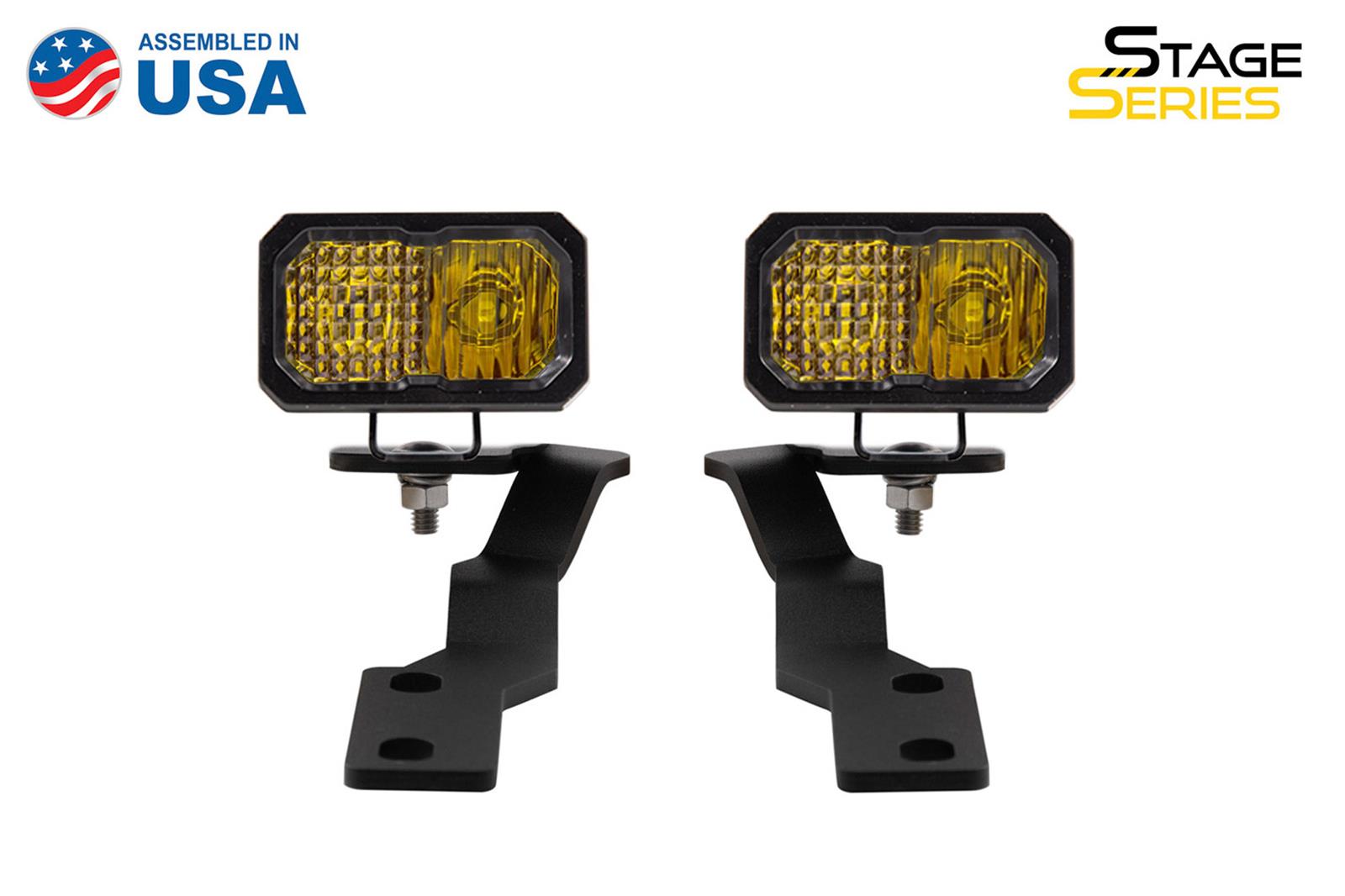 Diode Dynamics 16-21 Toyota Tacoma Stage Series 2in LED Ditch Light Kit - Sport Yellow Combo thumbnail 2