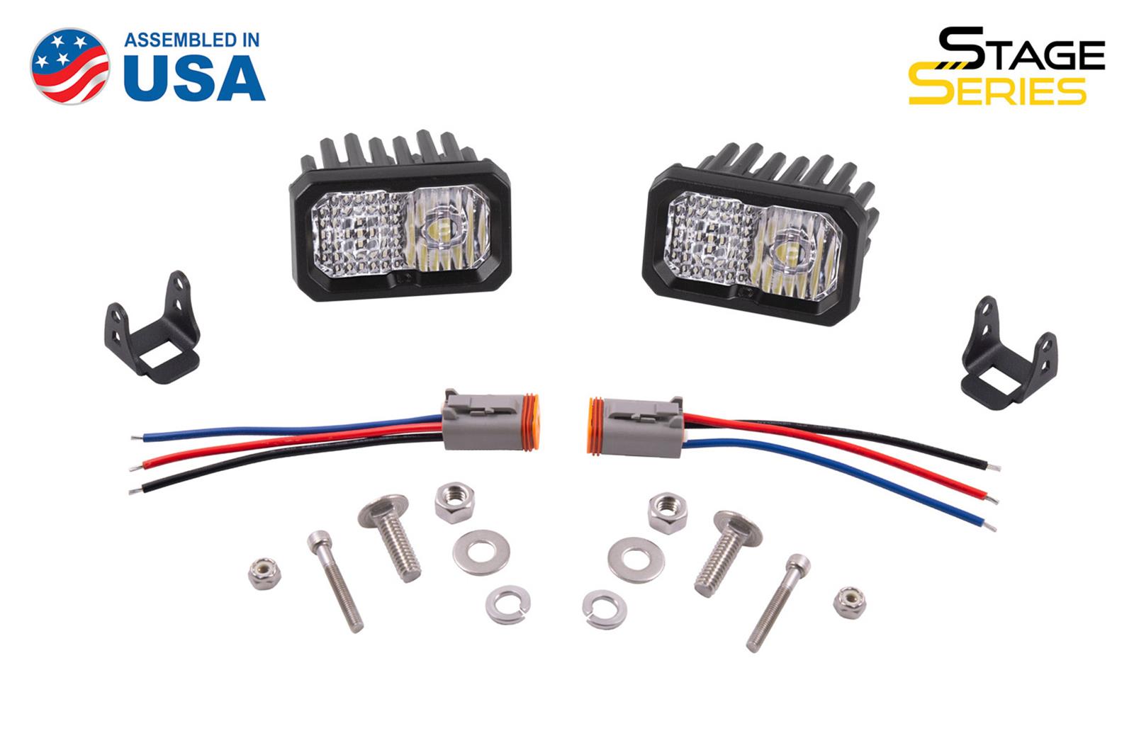 Diode Dynamics Stage Series 2 Light Pods DD6387P Auxiliary Light, LED Light, SSC2, Sport White, Driving/Fog, White Backlight, Clear Lens, 2.0 in. x 3.0 in., Rectangle, Aluminum Housing, Pair thumbnail 5