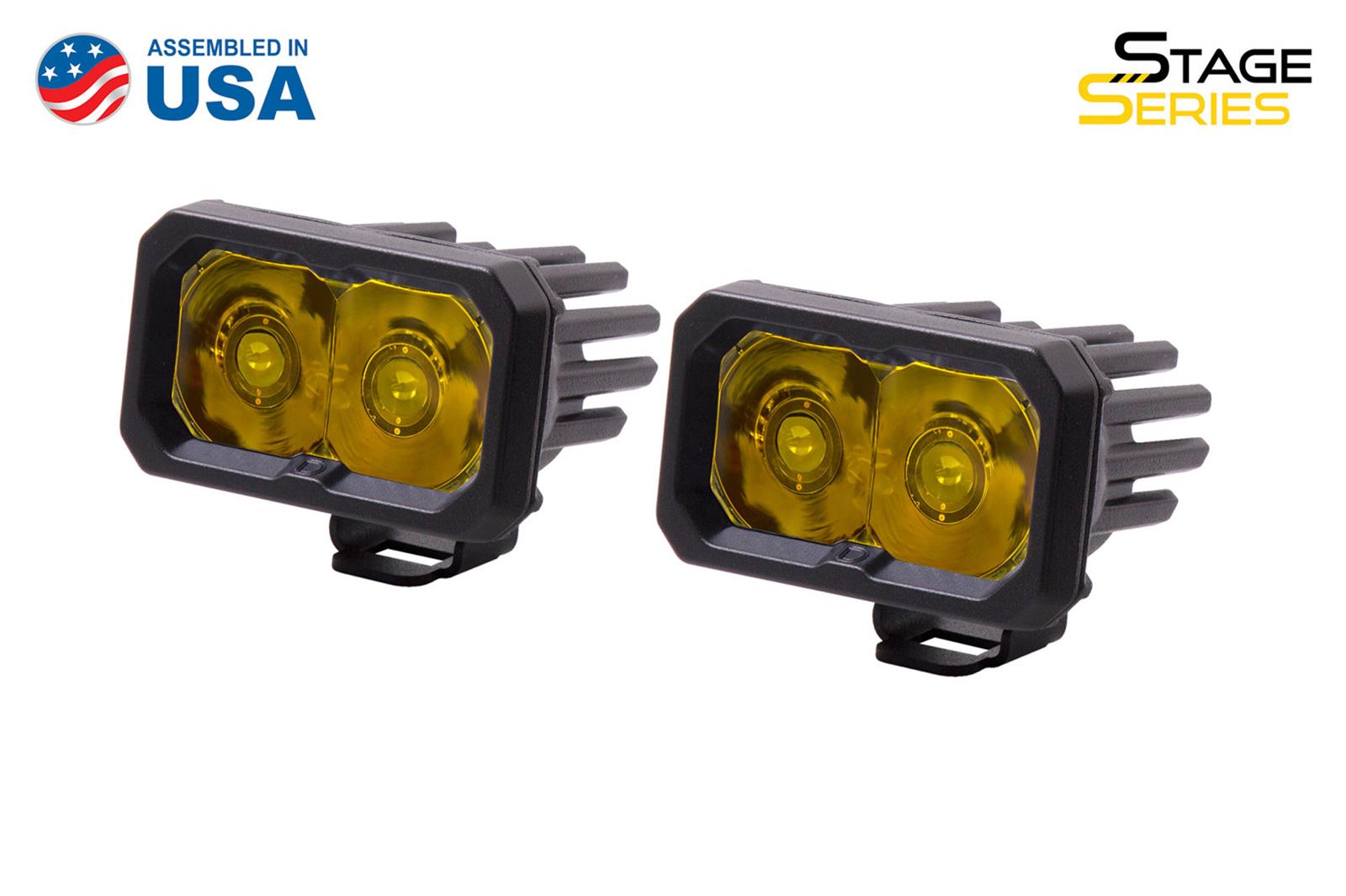 Diode Dynamics Stage Series 2 In LED Pod Sport - Yellow Spot Standard ABL (Pair) thumbnail 2