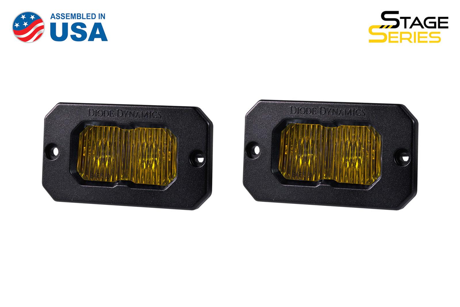 Diode Dynamics Stage Series 2 In LED Pod Sport - Yellow Fog Flush ABL (Pair) thumbnail 2