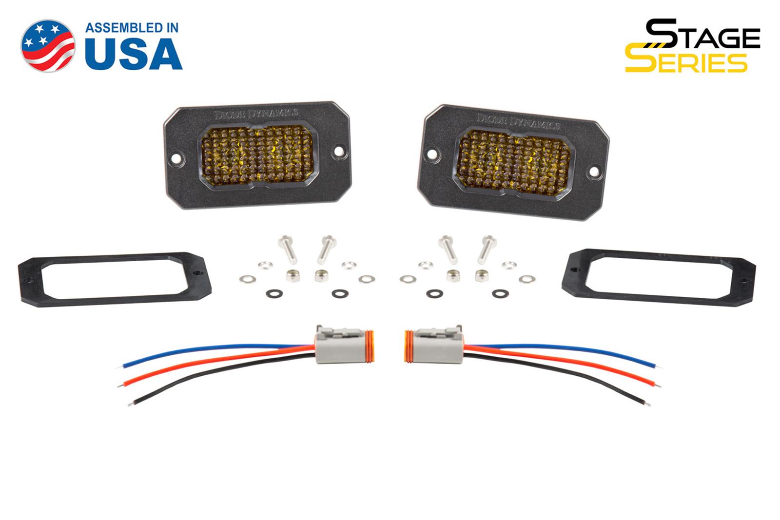 Diode Dynamics Stage Series 2 In LED Pod Sport - Yellow Flood Flush ABL (Pair) thumbnail 4