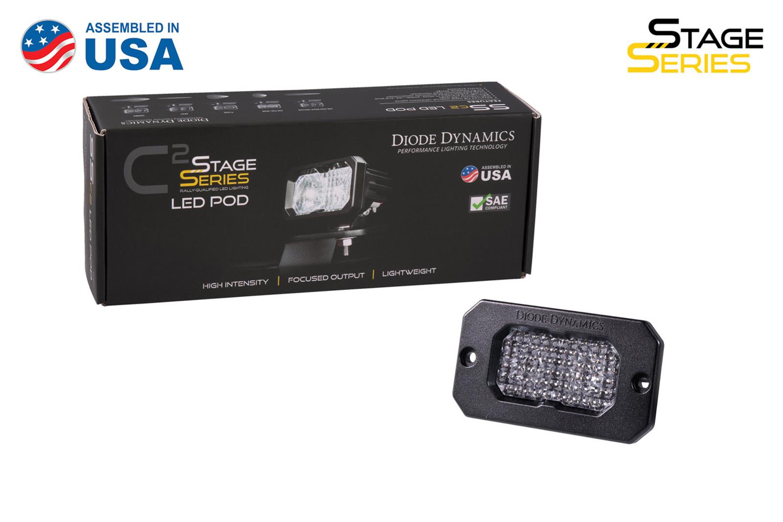 Diode Dynamics Stage Series 2 In LED Pod Pro - White Flood Flush RBL Each thumbnail 2