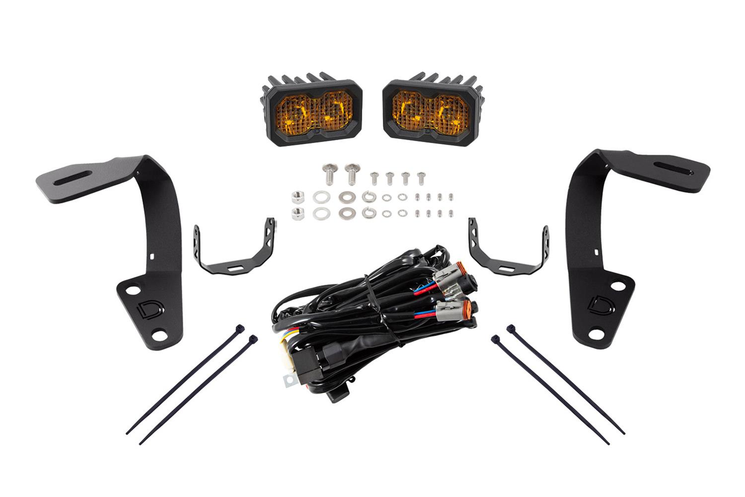 Diode Dynamics 10-21 Toyota 4Runner Stage Series 2in LED Ditch Light Kit - Yellow Pro Combo