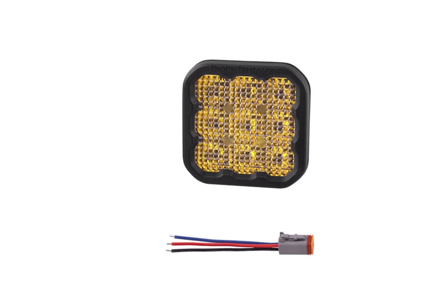 Diode Dynamics Light Bars, Pods and Fog Lights DD6773SNB LED Light, SS5 LED Pod Sport Yellow Flood - No Brackets (single)