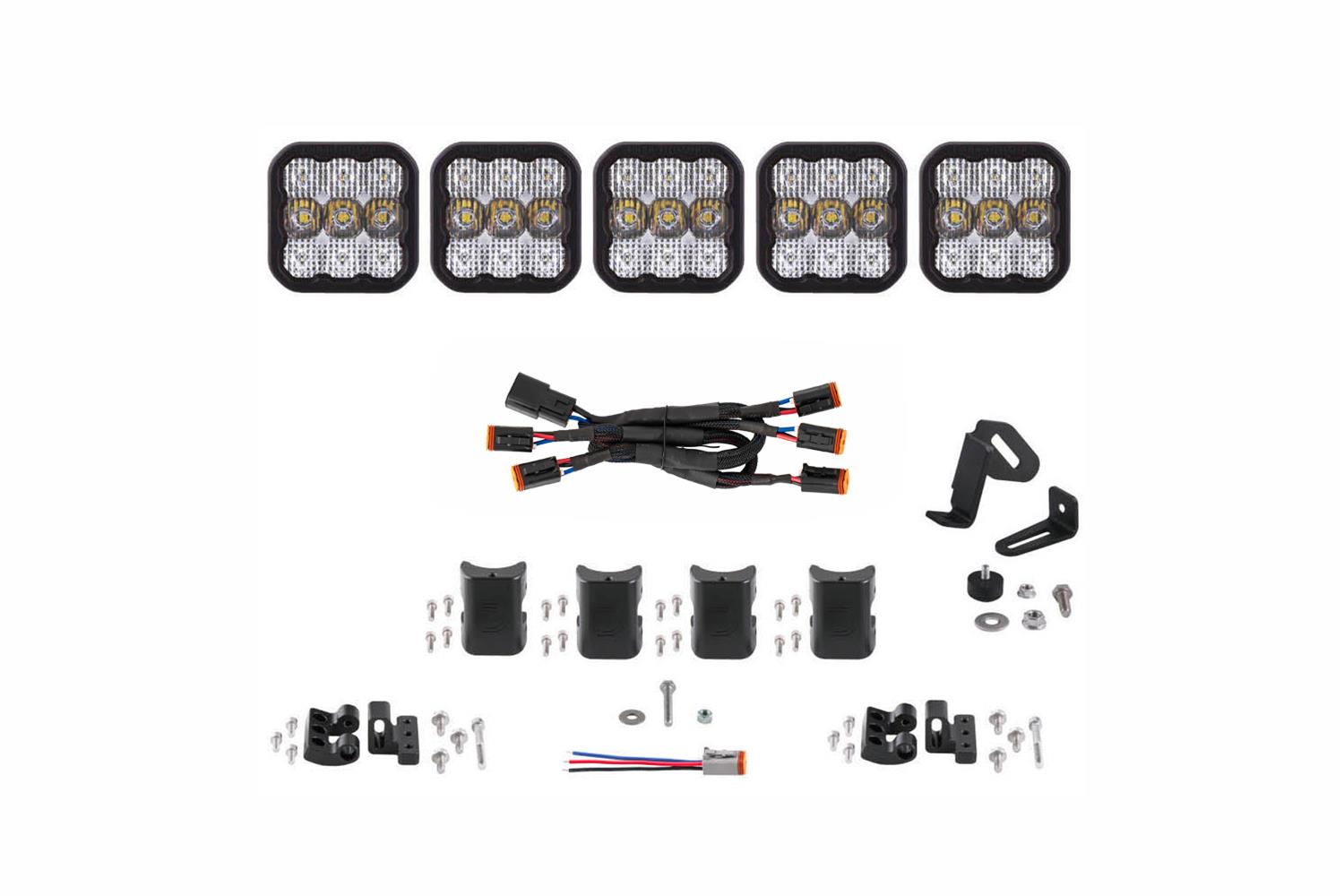 Diode Dynamics SS5 Sport Universal CrossLink 5-Pod Lightbar - White Combo