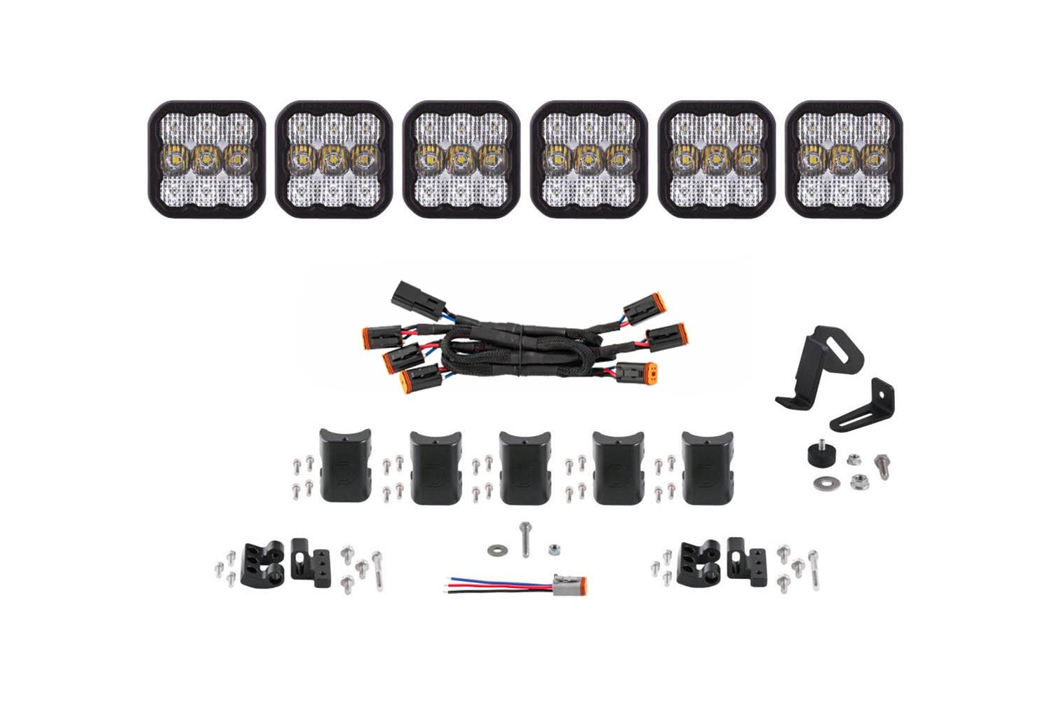 Diode Dynamics SS5 Sport Universal CrossLink 6-Pod Lightbar - White Combo
