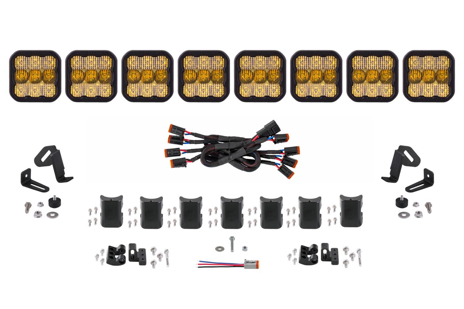 Diode Dynamics SS5 Sport Universal CrossLink 8-Pod Lightbar - Yellow Combo