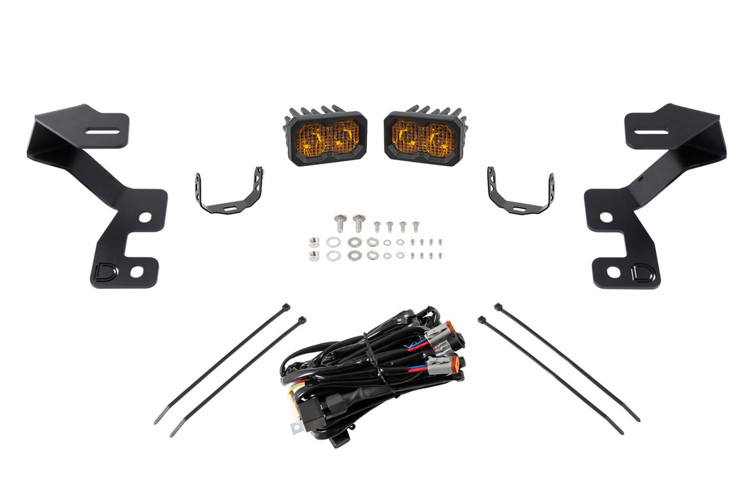 Diode Dynamics 2021 Ford Bronco Stage Series 2in LED Ditch Light Kit - Sport Yellow Pro Combo
