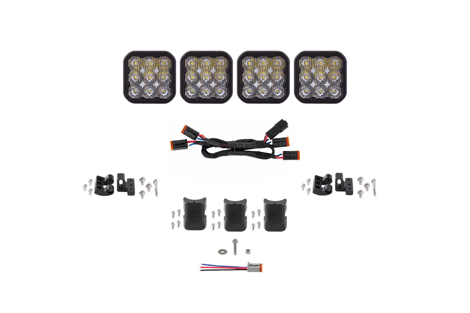 Diode Dynamics SS5 Sport Universal CrossLink 4-Pod Lightbar - White Driving