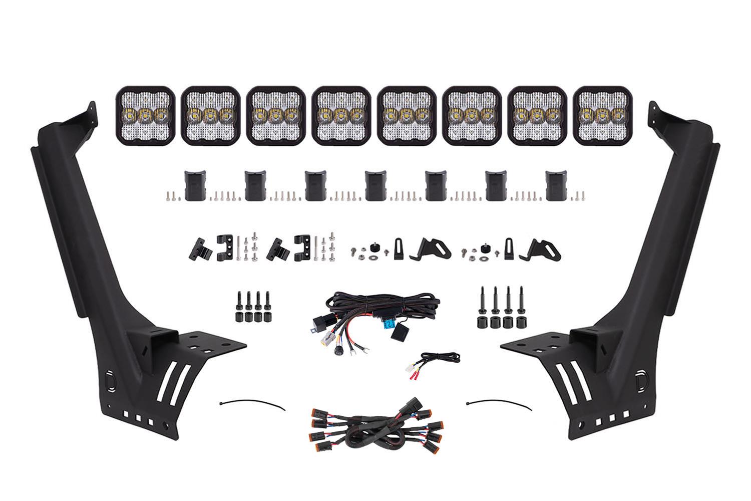 Diode Dynamics Jeep JL SS5 Pro CrossLink Windshield - White Combo Lightbar Kit