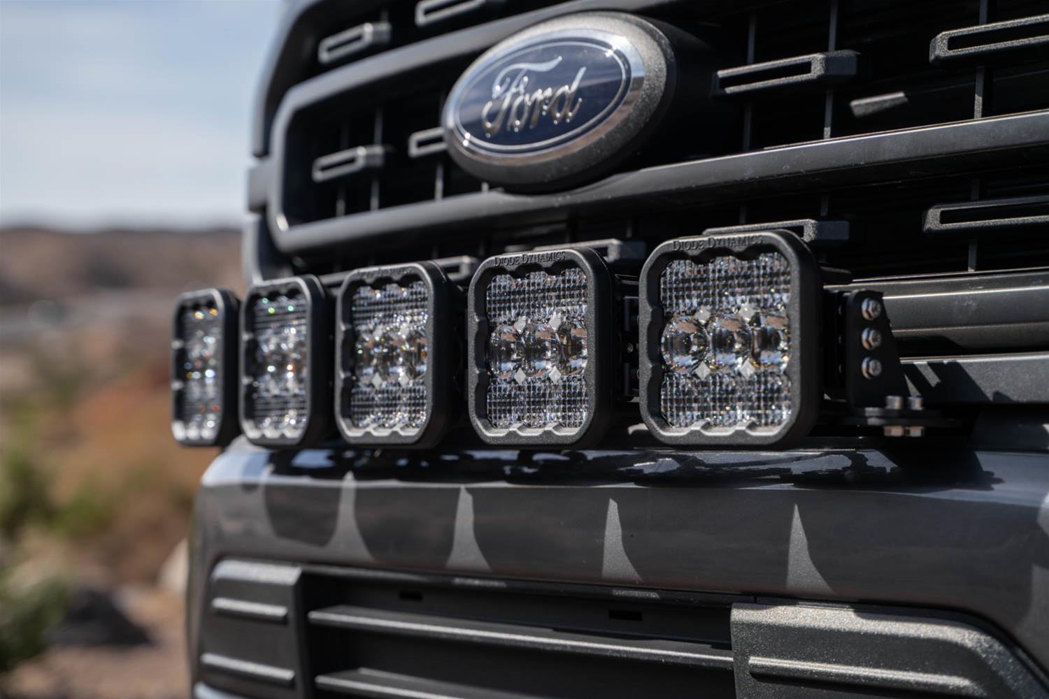 Diode Dynamics 21-22 Ford F-150 SS5 Grille CrossLink Lightbar Kit - Sport - White Combo thumbnail 3