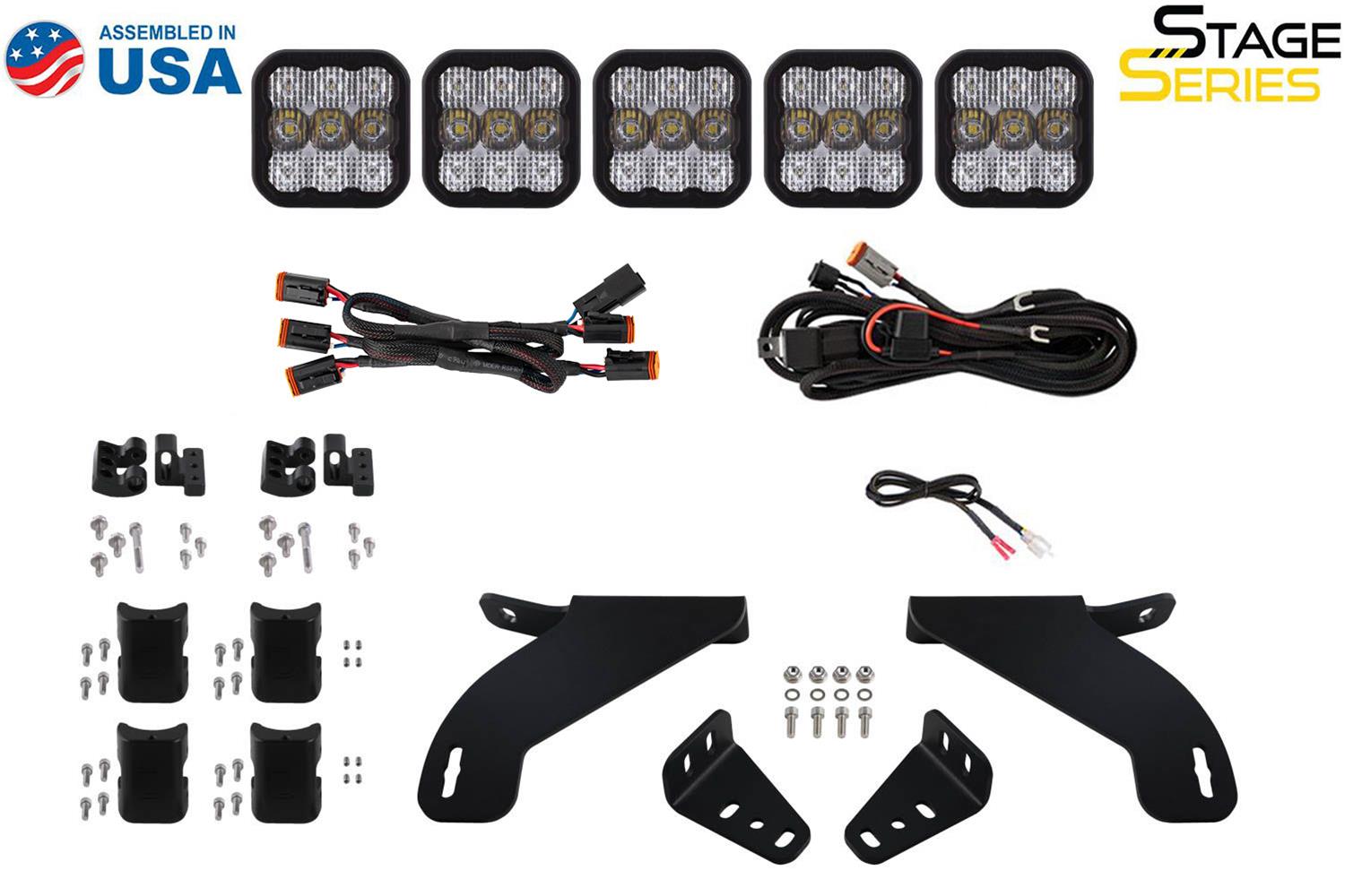 Diode Dynamics 21-22 Ford F-150 SS5 Grille CrossLink Lightbar Kit - Sport - White Combo thumbnail 9