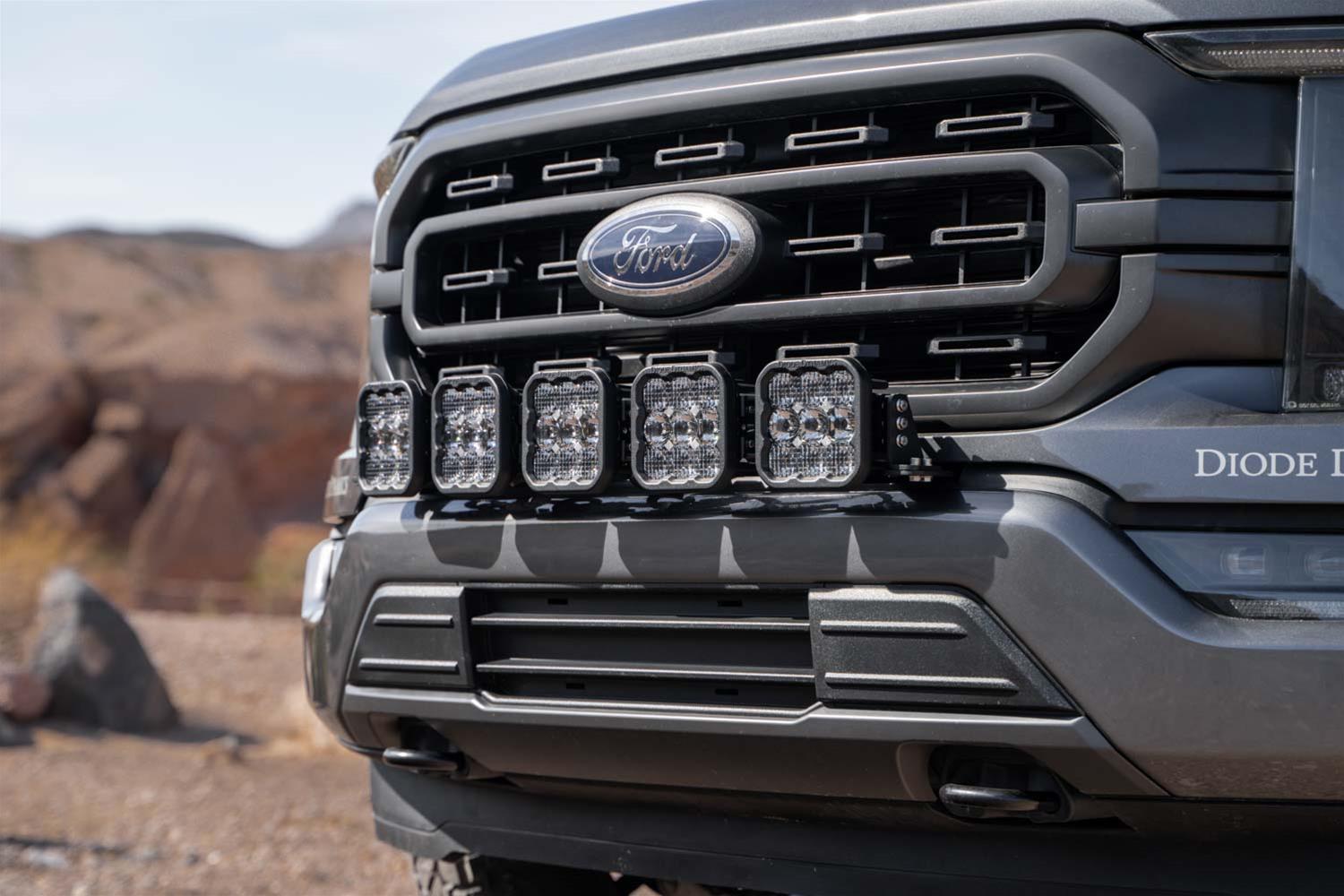 Diode Dynamics 21-22 Ford F-150 SS5 Grille CrossLink Lightbar Kit - Sport - White Combo thumbnail 4