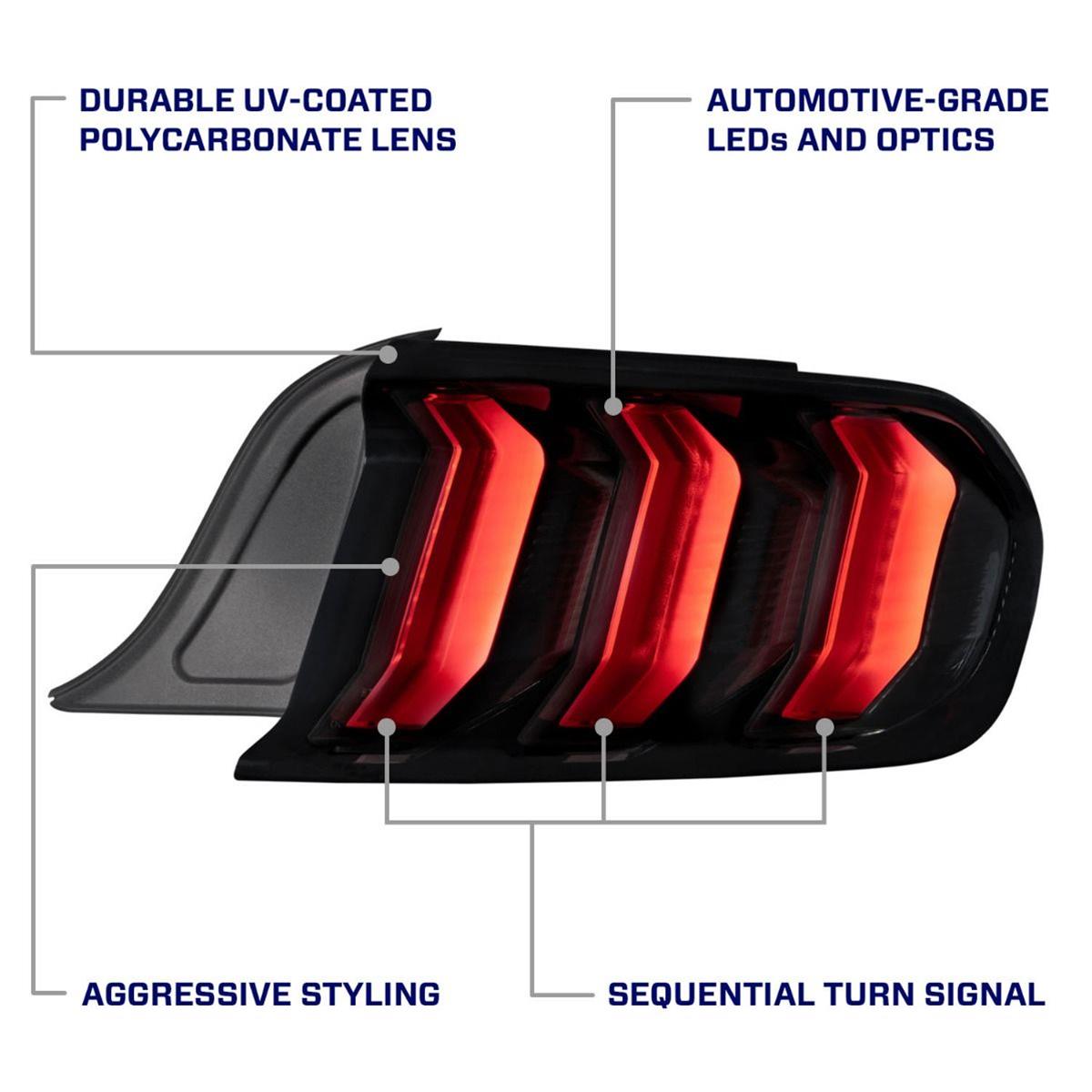 Diode Dynamics Taillight Assemblies FL0006 2015-2023 Ford Mustang LED Tail Lights Clear (pair) thumbnail 6