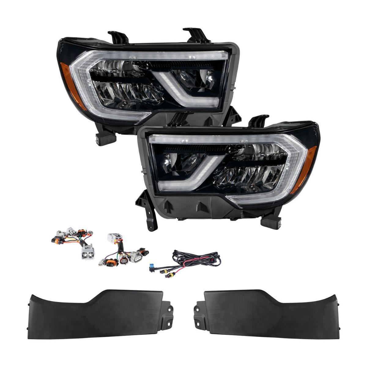 Diode Dynamics LED Reflector Headlights for 2008-2017 SEQUOIA, 2007-2013 TUNDRA - FL0010 Headlight Assemblies, Headlights, High/Low Beam, Clear Lens, Black Housing, White DRL, Toyota, Pair thumbnail 5