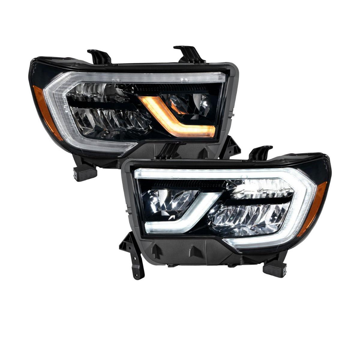 Diode Dynamics LED Reflector Headlights for 2008-2017 SEQUOIA, 2007-2013 TUNDRA - FL0010 Headlight Assemblies, Headlights, High/Low Beam, Clear Lens, Black Housing, White DRL, Toyota, Pair thumbnail 4