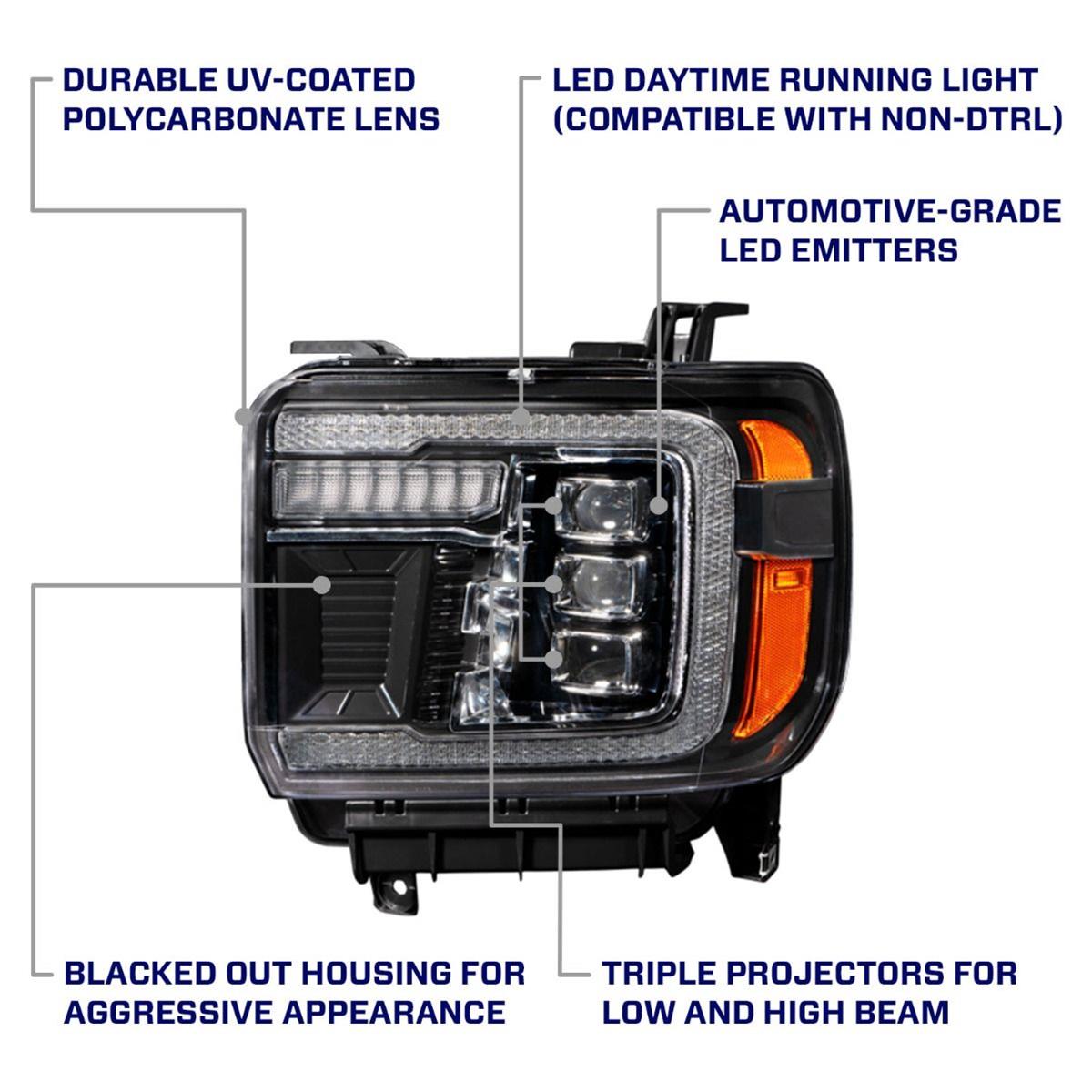 Diode Dynamics Headlight Assemblies FL0012 2014 GMC Sierra LED Projector Headlights (pair) thumbnail 3