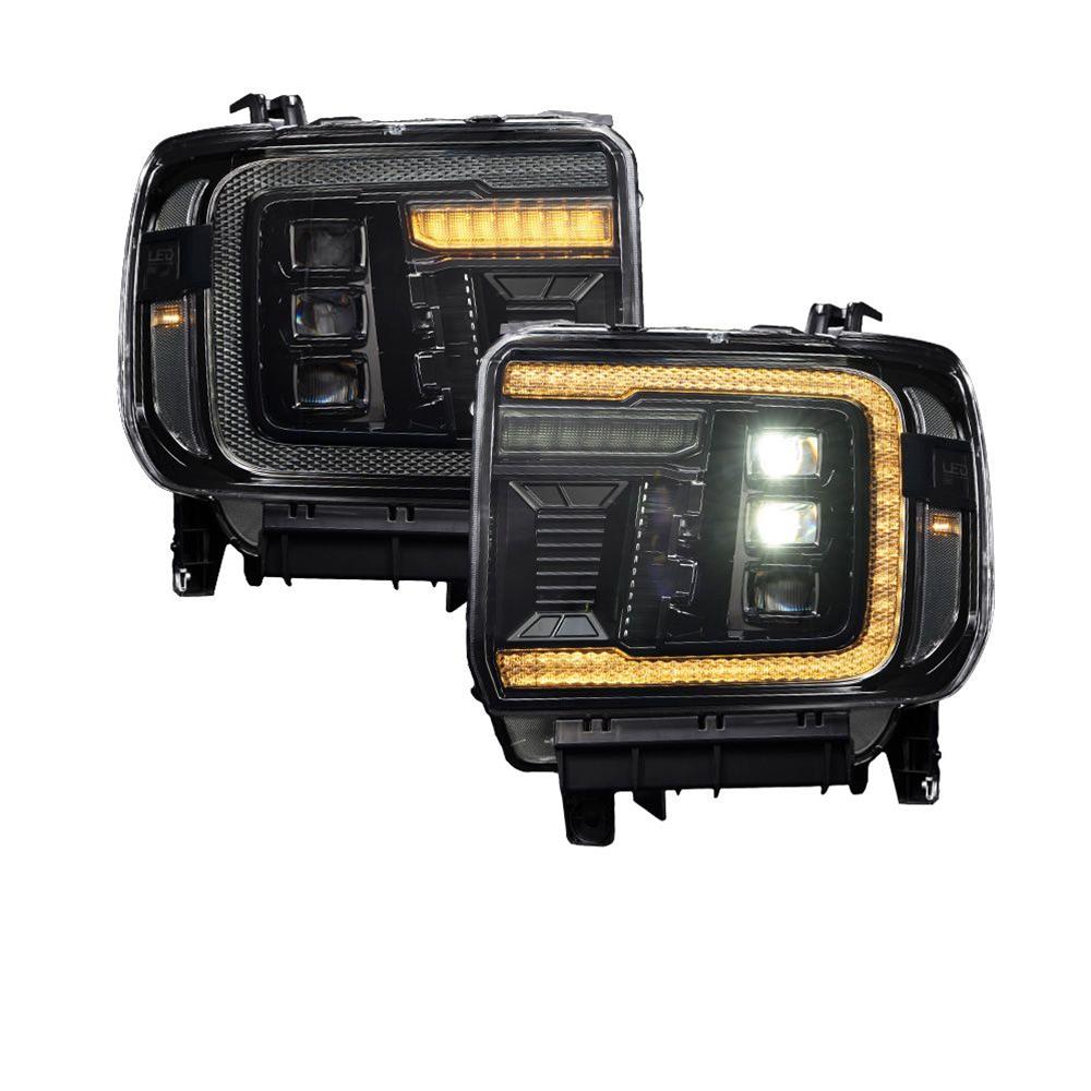 Diode Dynamics Headlight Assemblies FL0023 2014+ GMC Sierra 1500/2500/3500 LED Projector Headlights Amber DRL (pair) thumbnail 7