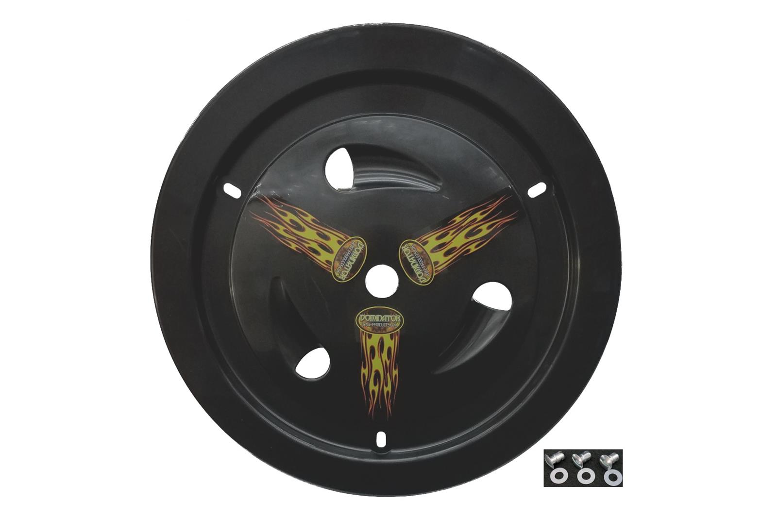 Dominator Race Products Wheel Covers DOM-1013-Bolt-BK Universal Cover - Vented 15" - Fits - Weld/Keizer, Aero, Bassett, Circle