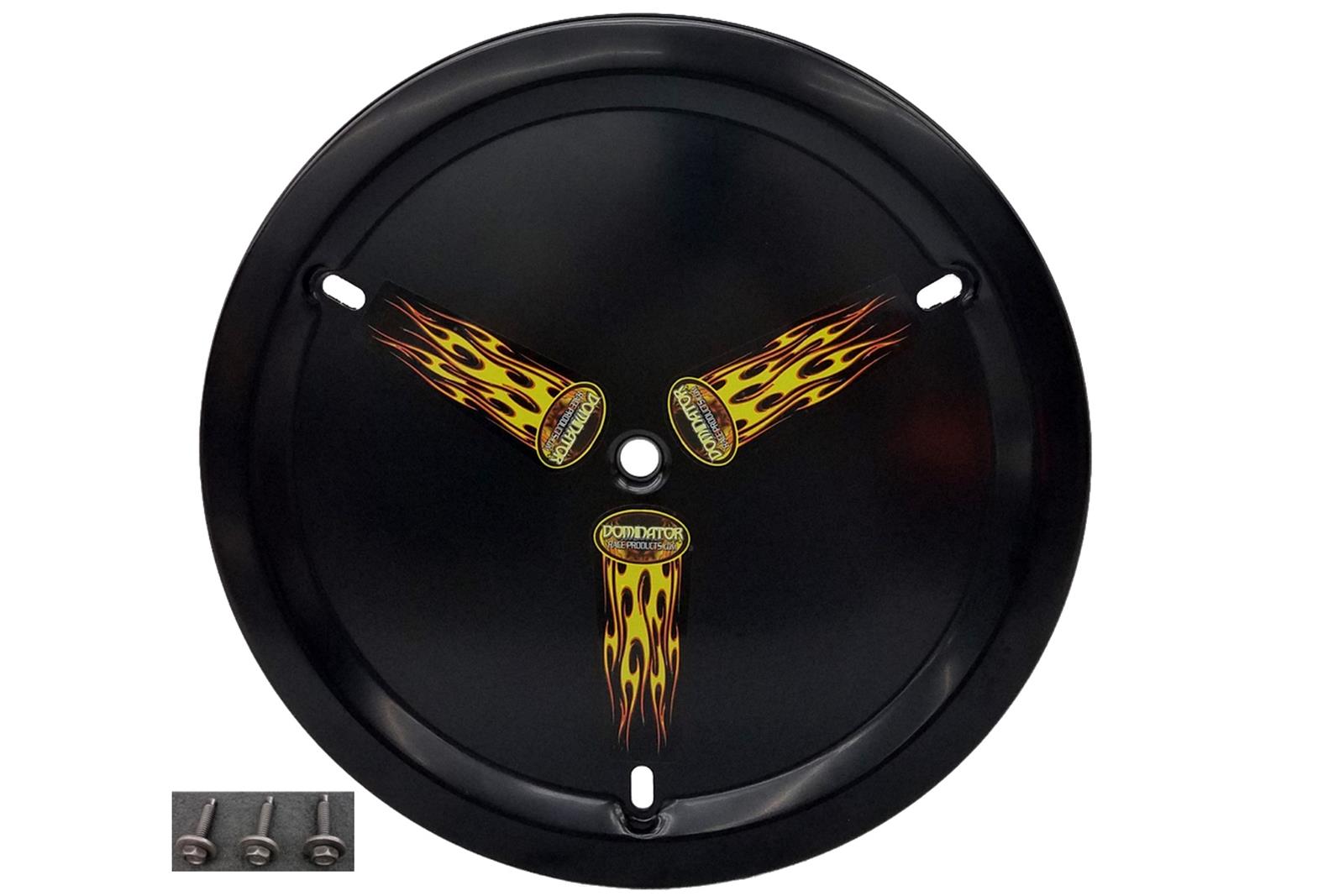 Dominator Race Products Wheel Covers DOM-1030-Bolt-BK Metal Cover - Fits 15" Wheels - BLACK- BOLT