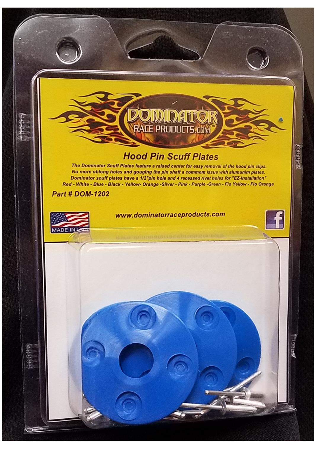Dominator Race Products DOM1202BL Dominator Hood Pin Scuff Plates