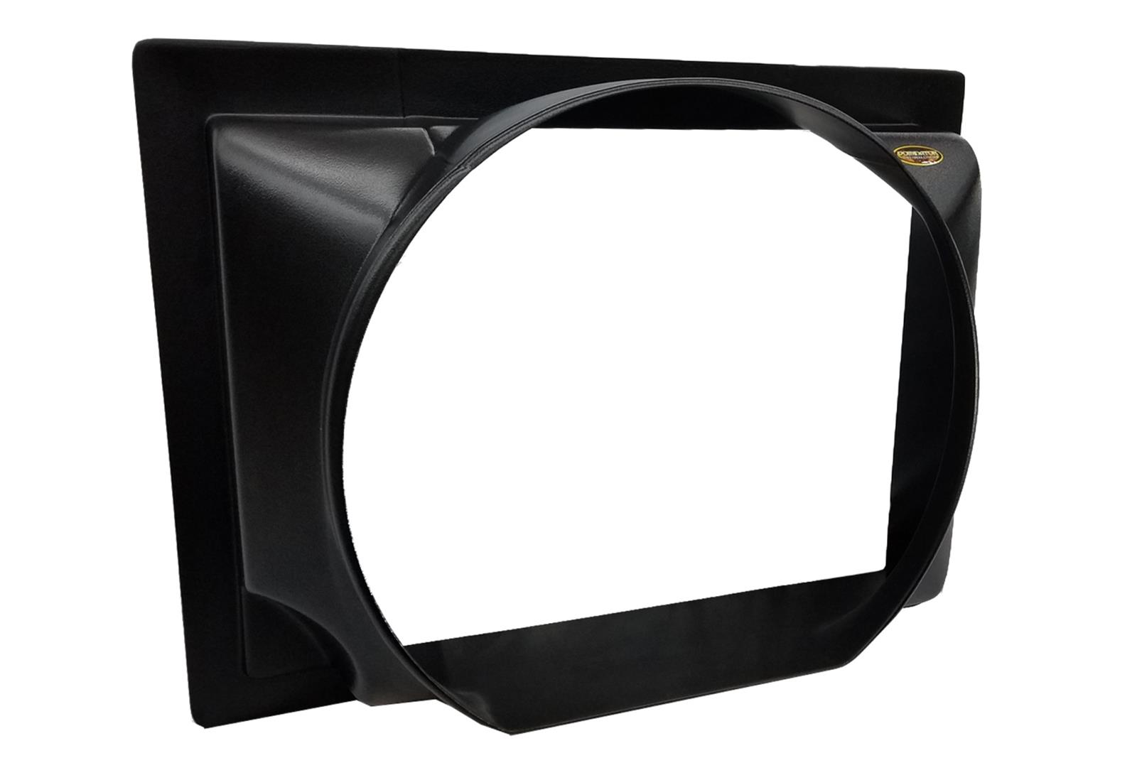 Dominator Radiator Shrouds DOM-555 Fan Shroud, Street Stock, Trim-to-Fit, Bolt-On, Single Fan, 19 in. Height, 31 in. Width, 8 in. Thickness, Plastic, Black, Each