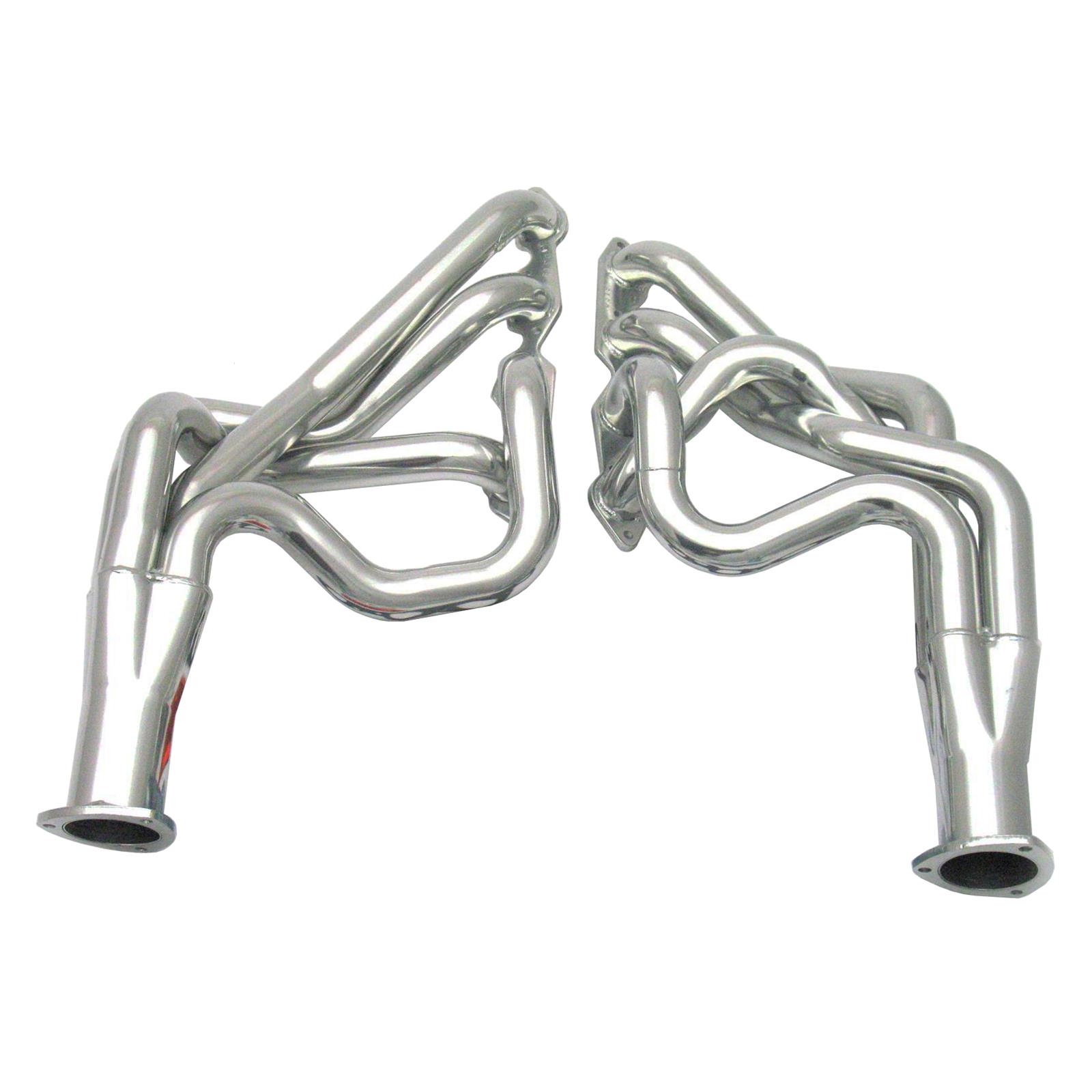 Doug's Headers D319 Headers, Long Tube, Steel, Silver Ceramic Coated, Chevy, Pontiac, Pair