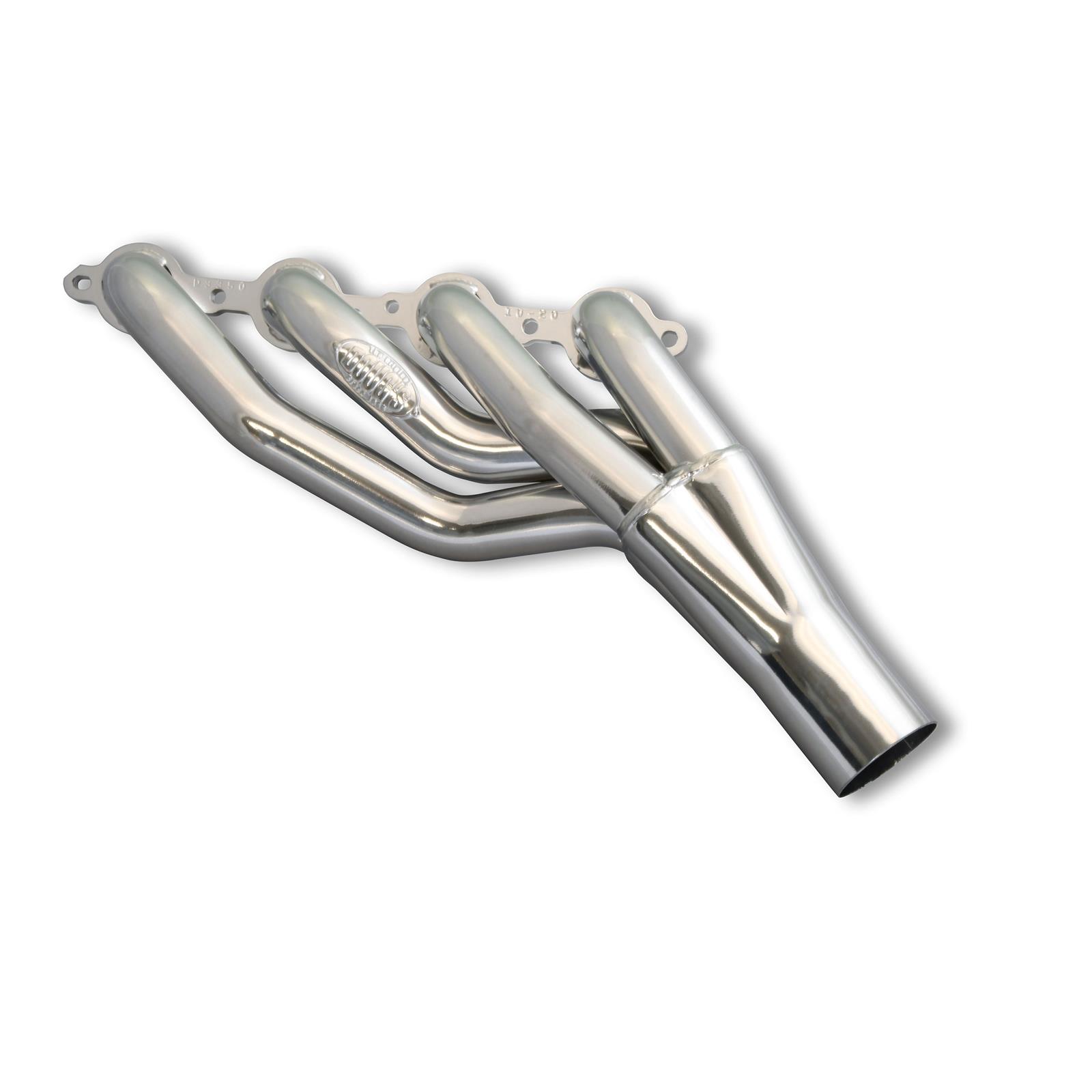 Doug's Headers D3350 Headers, Mid-length, Steel, Silver Ceramic Coated, Round Port, Buick, Chevrolet, Oldsmobile, Pontiac, Small Block LS, Pair thumbnail 3