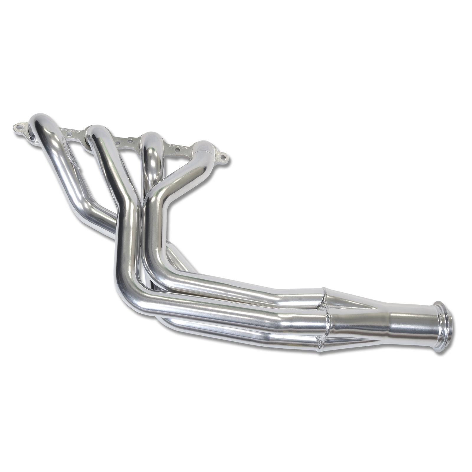 Doug's Headers D3352 Headers, Long Tube One-piece, Steel, Silver Ceramic Coated, Round Port, Chevrolet, Pontiac, Small Block LS, Pair thumbnail 3