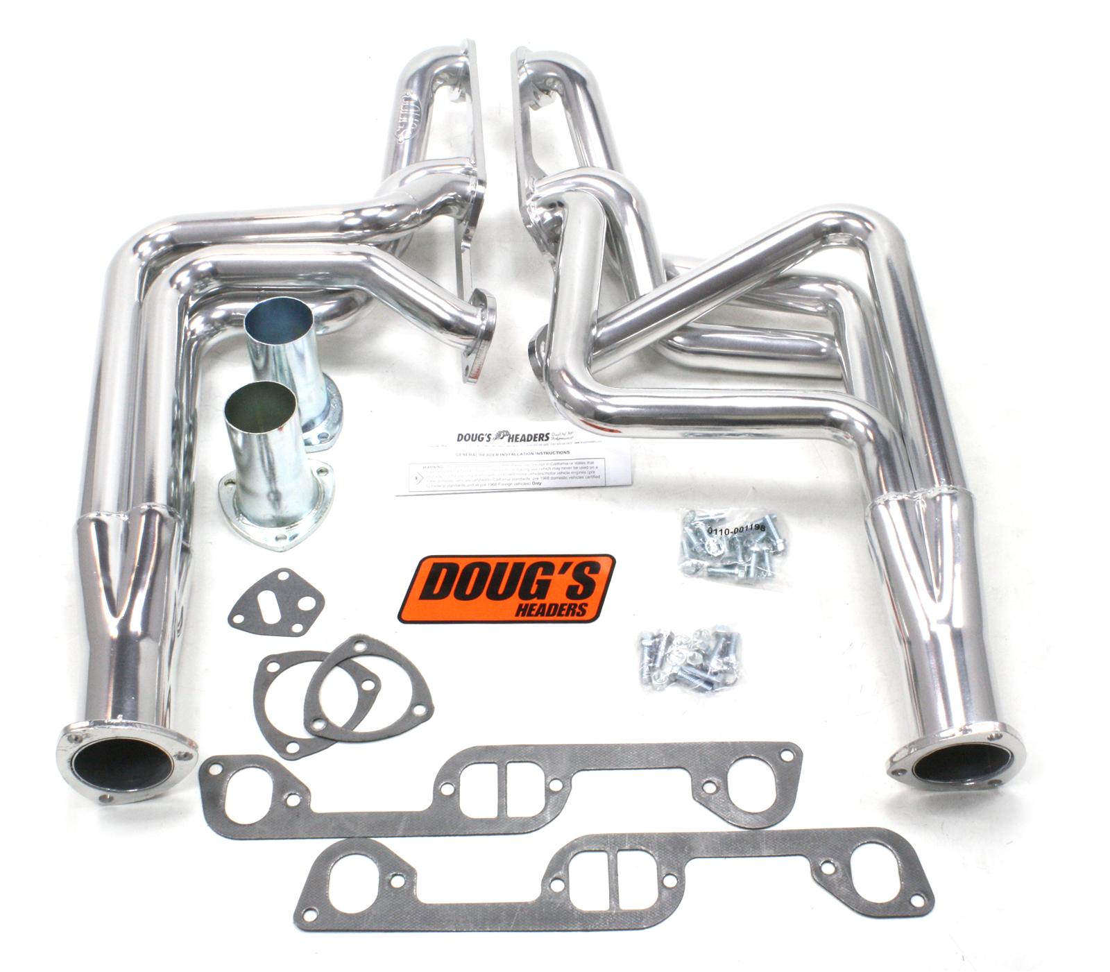 Doug's Headers D570 Headers, Long Tube, Steel, Ceramic Coated, Pontiac, 350-455, V8, Pair thumbnail 2