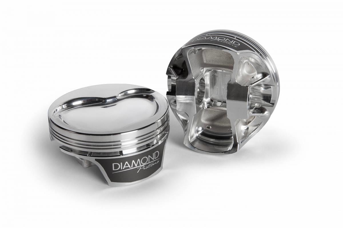 Diamond Pistons Competition Series 11596-R1-8 - 1200HP Rated - 2618 Material - Coated Skirts - Includes Pins and Rings