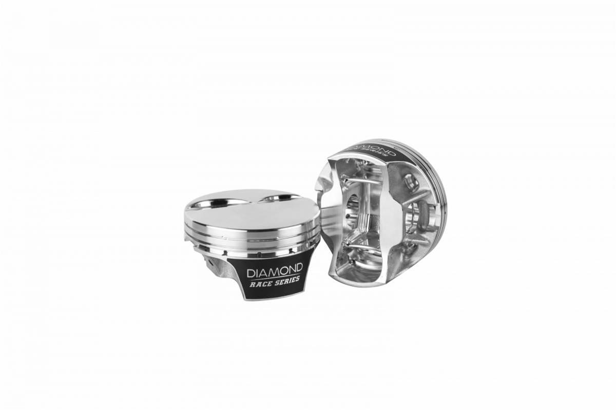 Diamond Pistons Race Series 21531-RS-8 Pistons, Flat Top, 12 Degree LS2K Series, Forged Aluminum, 4.125 in. Bore, -4.80cc Head Volume, Chevy, LSX, Set of 8