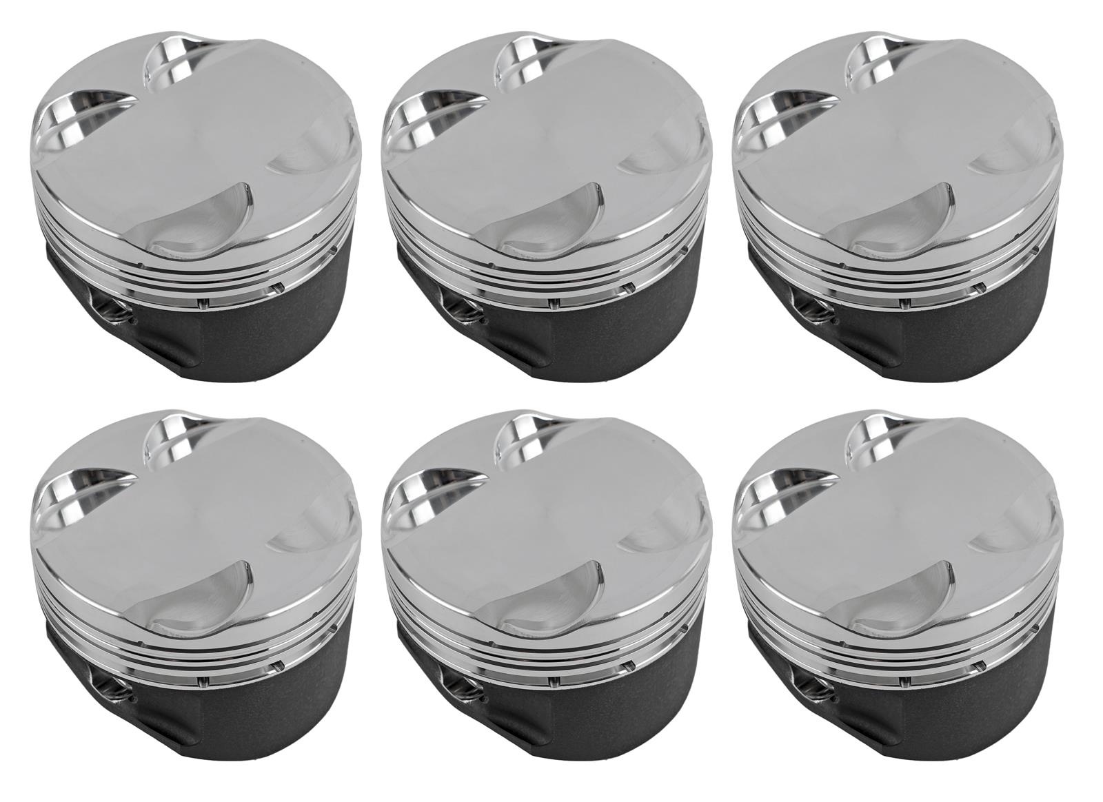 Diamond Pistons Toyota 2JZGTE Series 37004-6-H Pistons, Dish, Series, Forged Aluminum, H-13 Wrist Pins, 86.50mm Bore, -10.40cc Head Volume, 2JZGTE, Set of 6