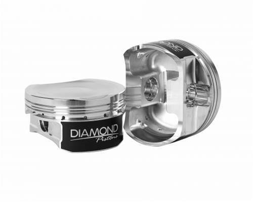 Diamond Pistons Competition Series 53043-R1-8 - 1200HP Rated - 2618 Material - Coated Skirts - Includes .185W Pins and Gas Nitrided Rings