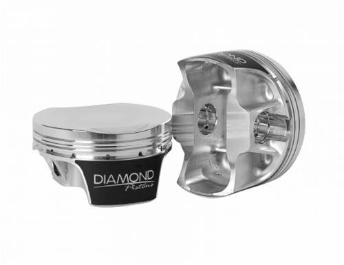 Diamond Pistons Competition Series 53111-R1-8 - 1200HP Rated - 2618 Material - Coated Skirts - Includes .185W Pins and Gas Nitrided Rings