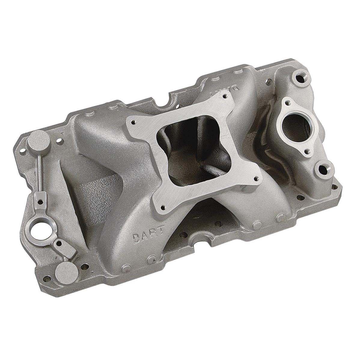 Dart Single Plane Intake Manifolds 42312000 Manifold, 220, Aluminum, Natural, Single-Plane, Square Bore Flange, Chevy, Small Block, Each