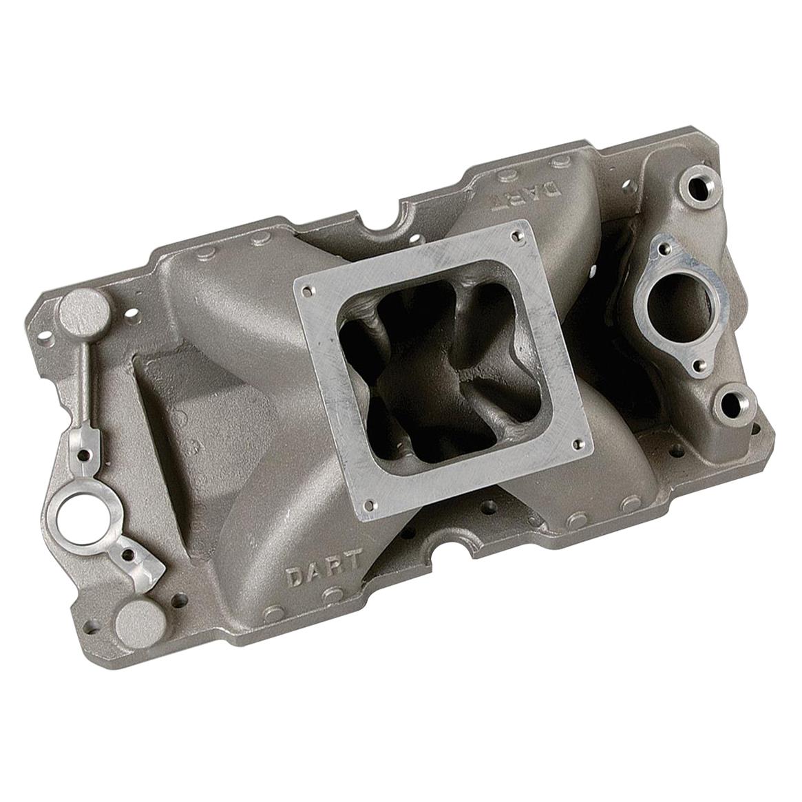 Dart Single Plane Intake Manifolds 42521000 Manifold, Plane, Aluminum, Natural, Dominator Flange, Chevy, Small Block, Each