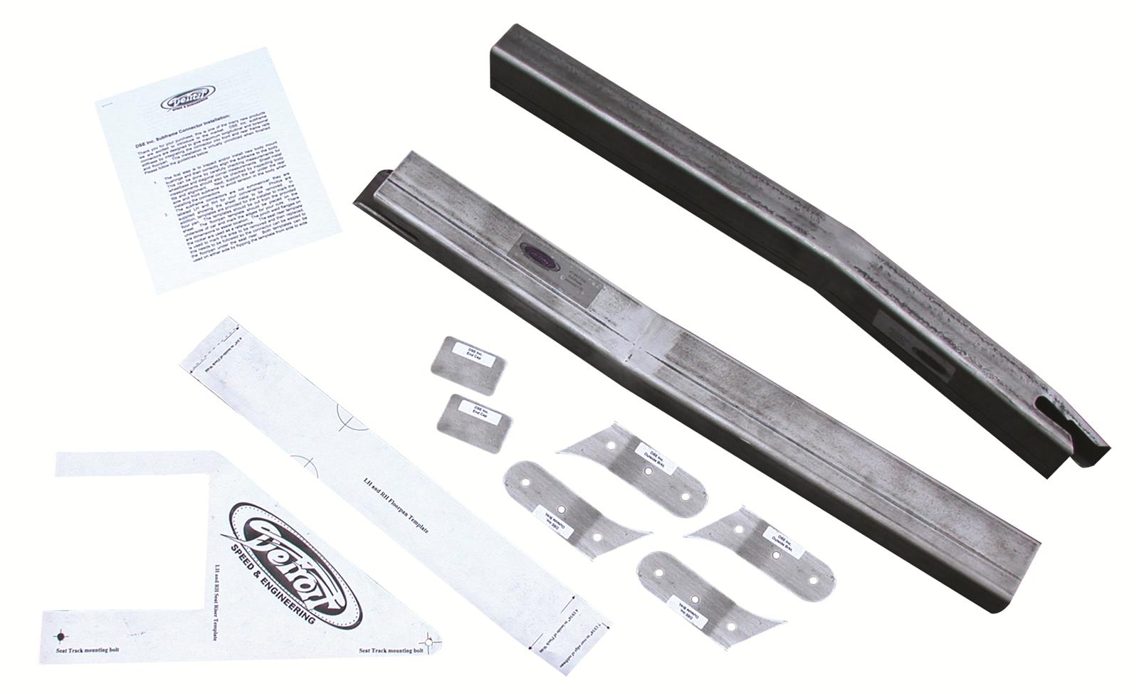 Detroit Speed Weld-On Subframe Connectors for 1967-1969 CAMARO, FIREBIRD - 010101DS Connectors, Weld-on, Steel, Natural, Chevy, Pontiac, Kit