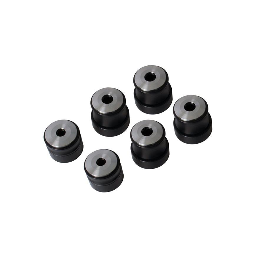 Detroit Speed Body Mounts 010301DS Mount Bushings, Aluminum, Black, Stock Height, Chevy, Pontiac, Kit